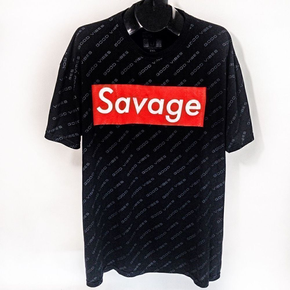 Savage Good Vibes Black T-Shirt by Hustle Sz 2XL - Picture 10 of 10